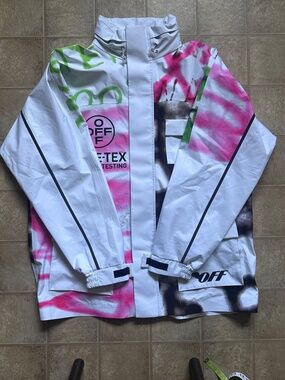 Off-White GORE-TEX Ski Jacket Graffiti White Sz L NWT